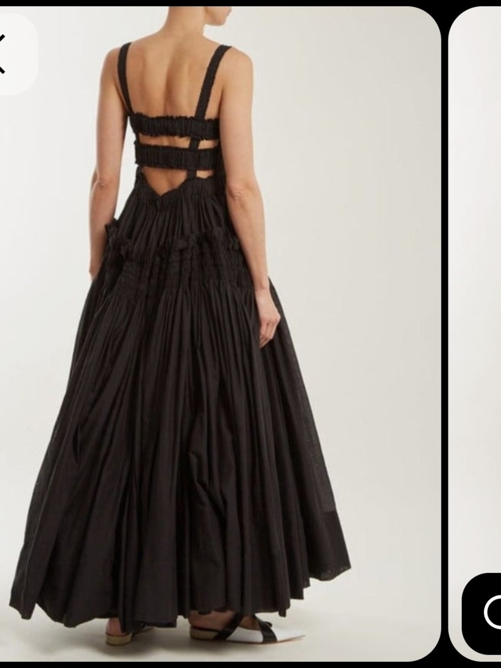 Smocked Back Black Maxi Dress with Wide Straps